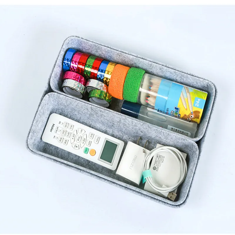 Simple Felt Table Top Storage Box Table Jewelry Key Small Storage Basket Home Office Storage Box