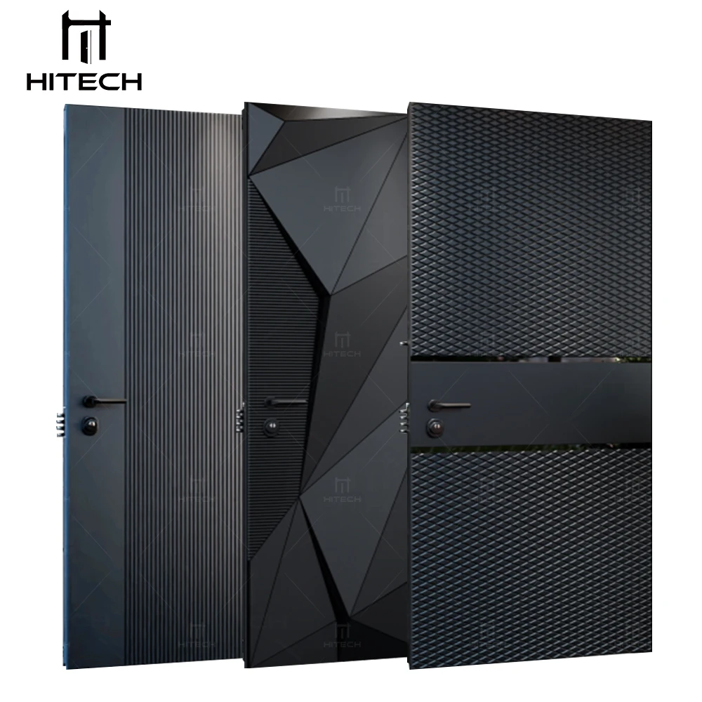 Hitech High-end pivot entry steel door customized aluminum alloy rotatable door revolving meta entrance exterior front doors