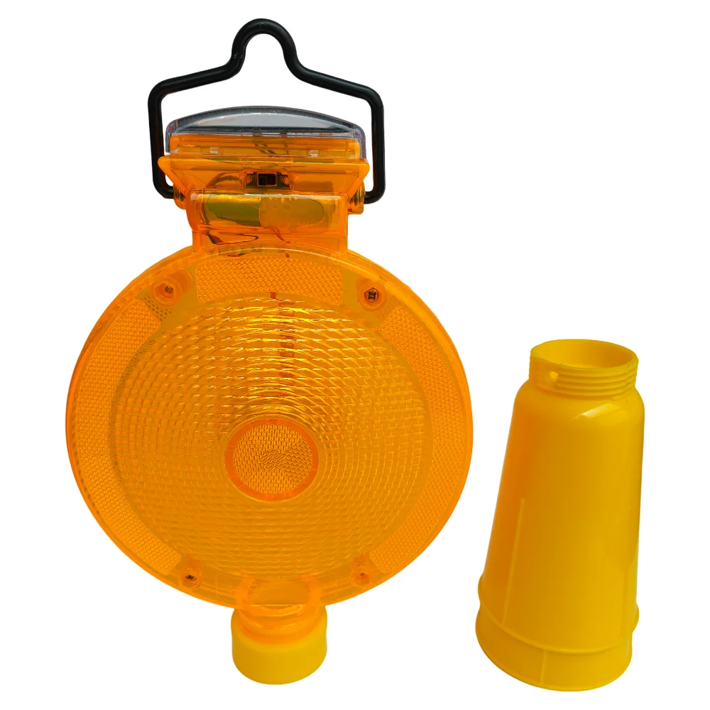 Flashing LED blinkers traffic lamp amber road cone solar Barricade Light WARNING Safety barricade flasher light