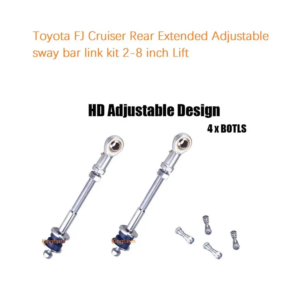Комплект тяжелых удлиненных регулируемых задних поперечных соединений для Toyota FJ Cruiser, подъемник 2-8 дюймов