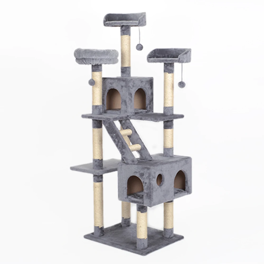 Customized Majestic 3 Layers Pet Products Large Cat Scratch Post Tree Tower Furniture