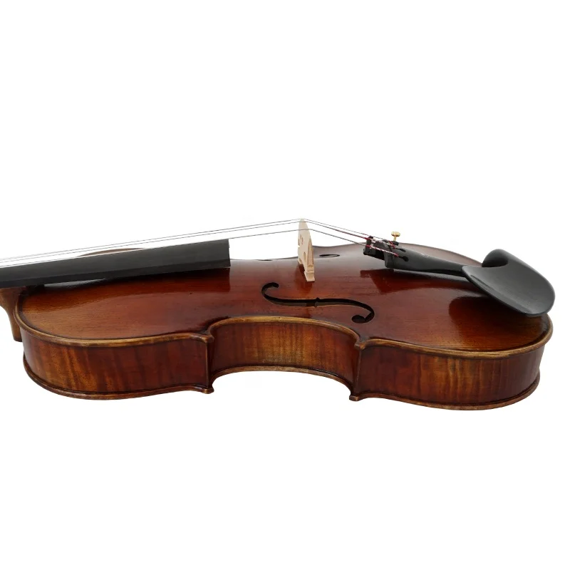 Factory price 100% handmade professional antique yellow brown violin with natural flamed maple