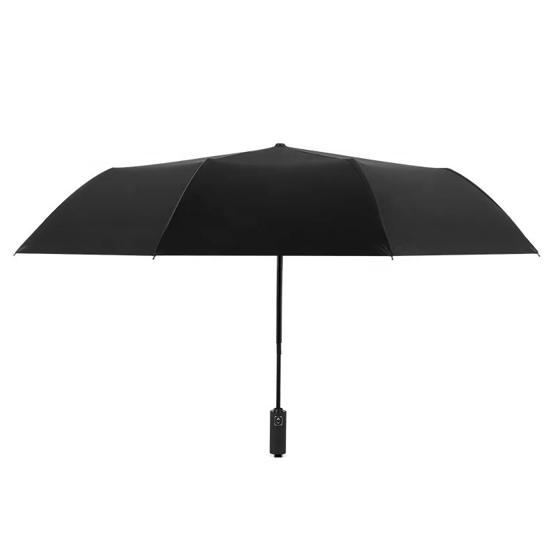 Manufacturers wholesale classic business automatic 10k vinyl three folding umbrellas for the rain