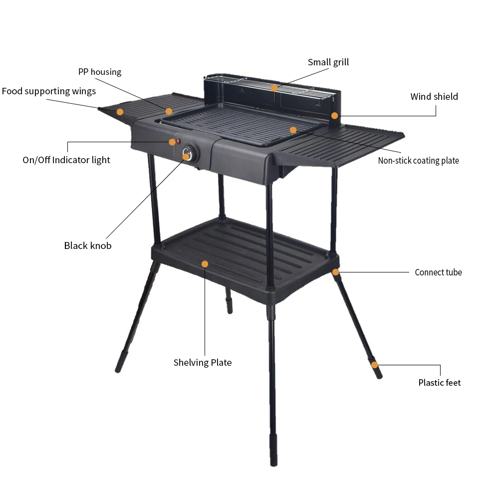 
Indoor / Outdoor STAND GARDEN ELECTRIC GRILL BQ1703XLP-SWGF IN 1700-2000WATT FOR EU MARKET WITH CE,EMC,LVD,GS,LFGB 