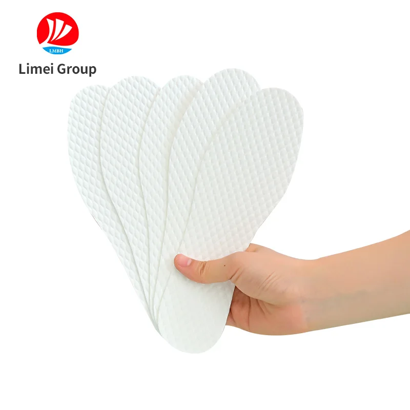 Breathable Disposable Thin Insoles Sweat Absorption And Outdoor Barefoot Shoe Liners Wood Pulp Shoe Liners  Wholesale