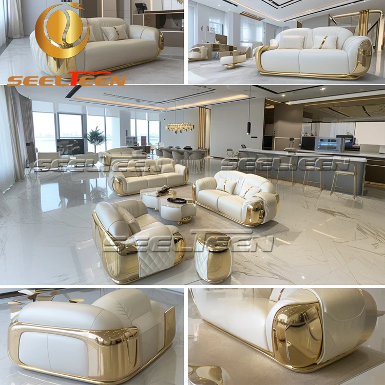 Modern Leather Home Furniture Sectional Couch Living Room Sofa Set Furniture