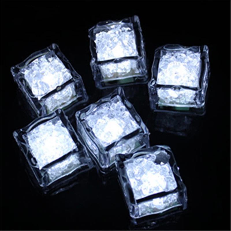 1.06*1.06*1.02 Inch Glitter Ice Cube Led Lights Glitter Light Up Ice Cube Led Ice Cubes For Party Bar Christmas