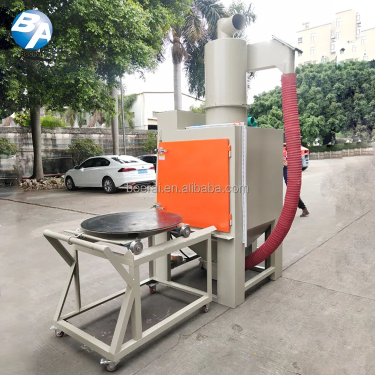 Dry sand blasting machine with two-stage separation device /Degrease, dephosphorize blasting