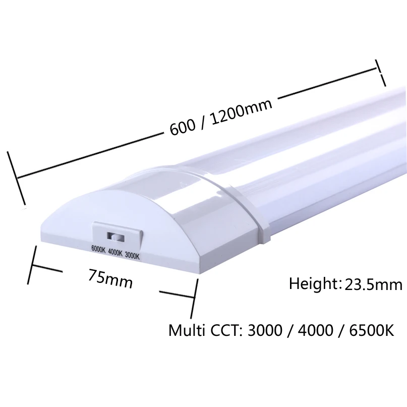 Sunsing 3CCT switchable 600mm 1200mm slim office ceilling led batten tubes lamps