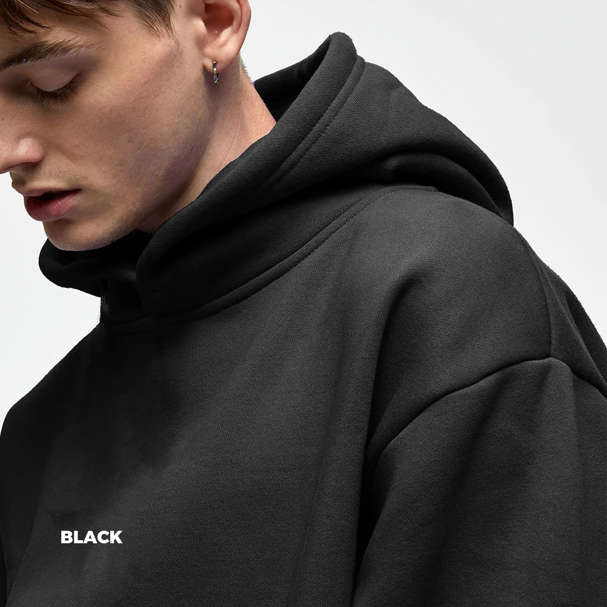 Custom Logo Design Black Men Plain 400 Gsm Heavy Cotton Thick Heavyweight Hoodie Blank High Quality Hoodies