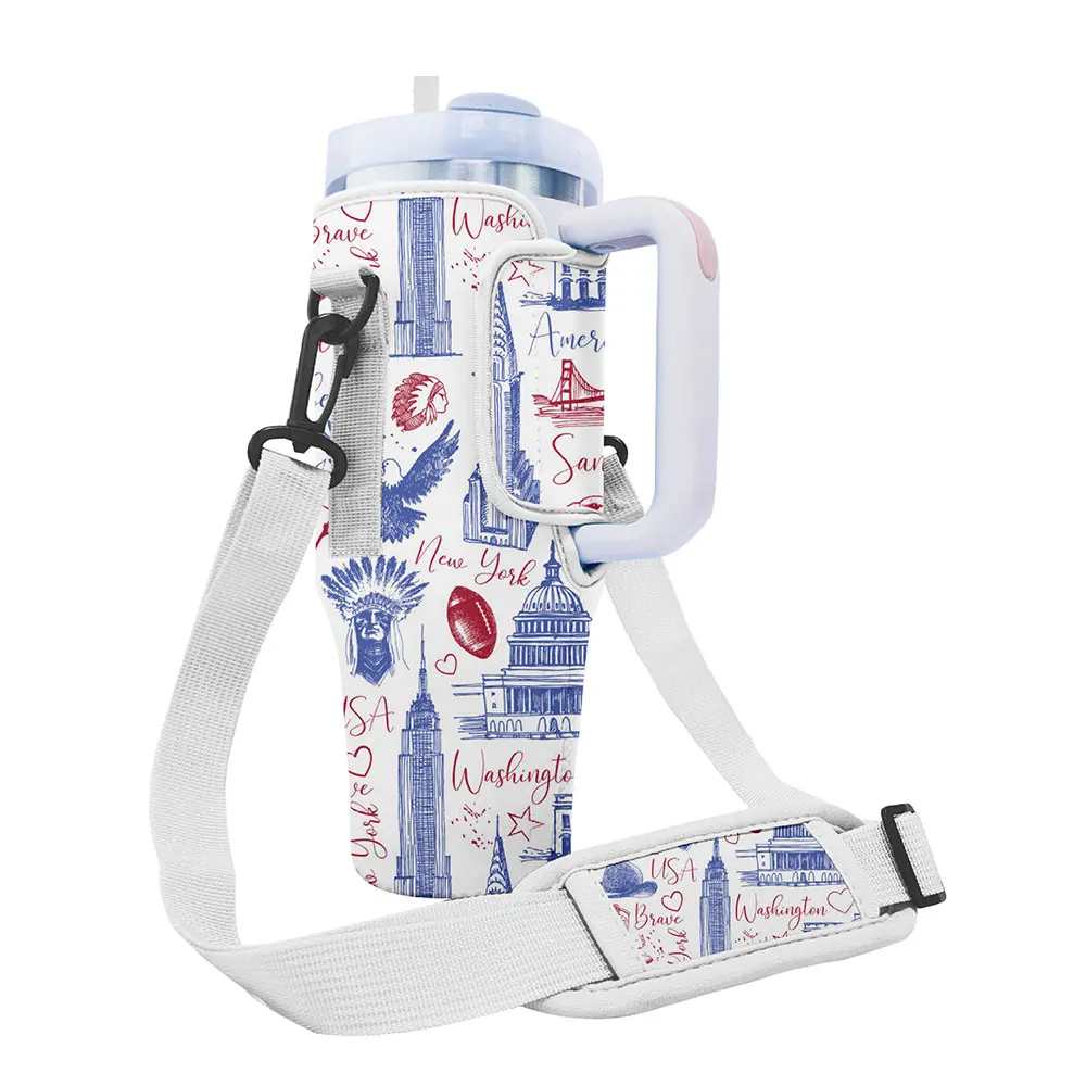 Fashion Travel Sleeve Pouch Bag For Stanley Cup 40Oz With Handle 30Oz Thermal Case Tumbler Water Bottle Adjustable Strap