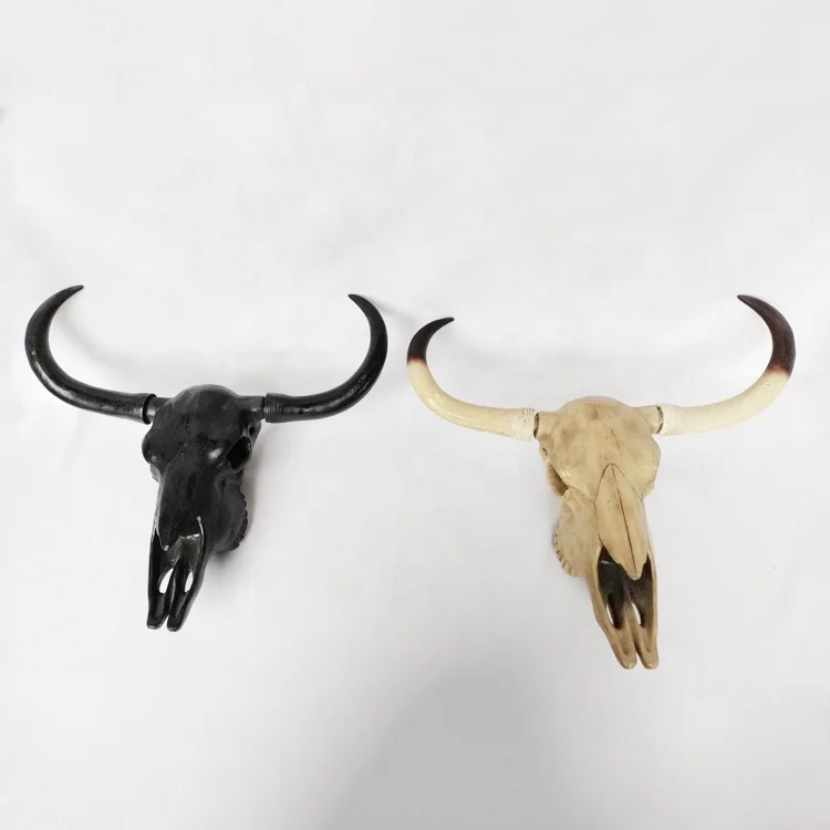 Most Hot Selling Custom Made Artistic Homedecor Wall Plaque Resin Animal Wall Hanging Resin Buffalo Head Statues Bison Skullbone