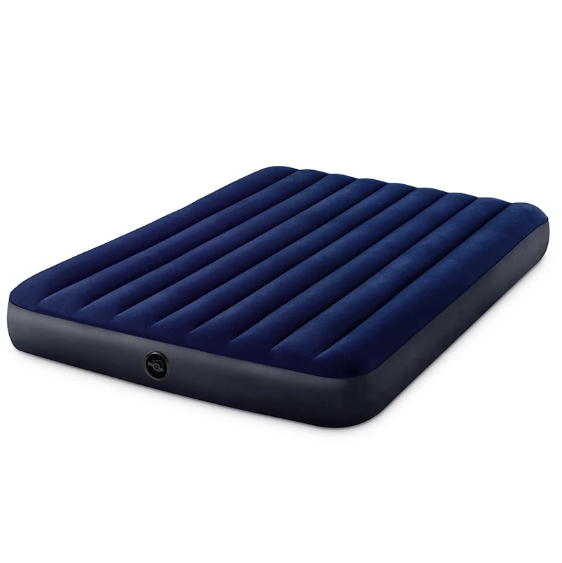 INTEX 64765 Queen Classic Airbed With Hand Pump Inflatable Mattress For Camping
