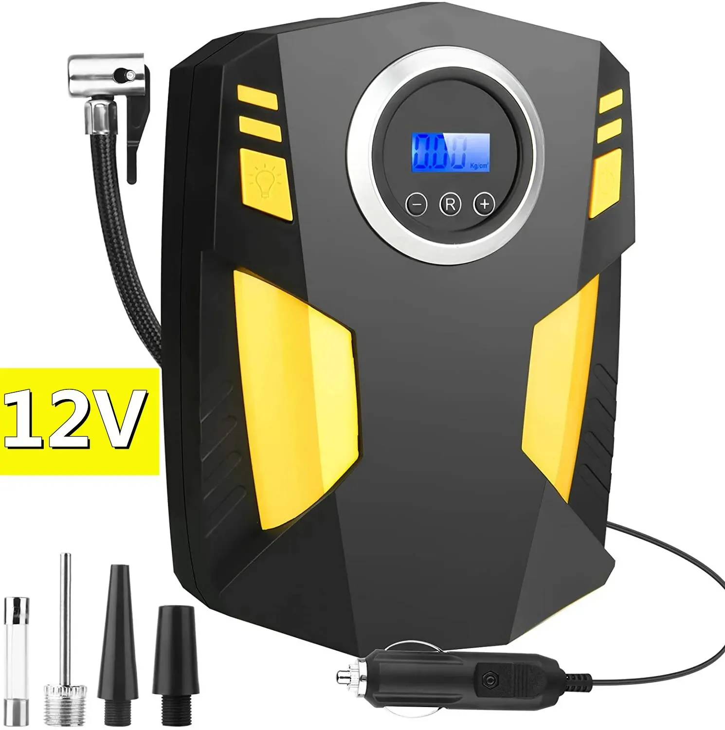 2024 direct sale Portable 12V 80W Car Air Compressor Tire Inflator Smart Digital Display Multifunctional for Car Use