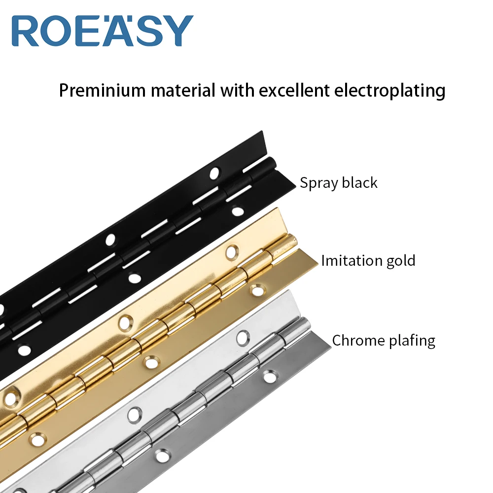 Металлический непрерывный шарнир ROEASY металлическое покрытие Золотая петля для пианино двери шкафа