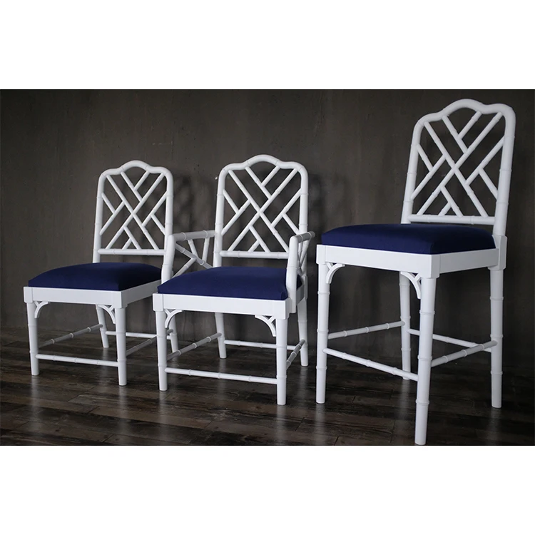 Hampton Style Chippendale Dining Wooden Bamboo barstool Chippendale chair