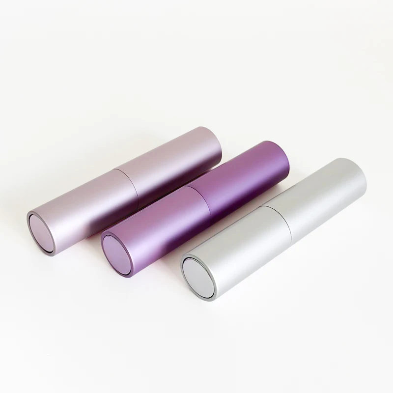 Twist tester atomizers glass tube pink silver black gold 10 ml travelling sample aluminum bottles