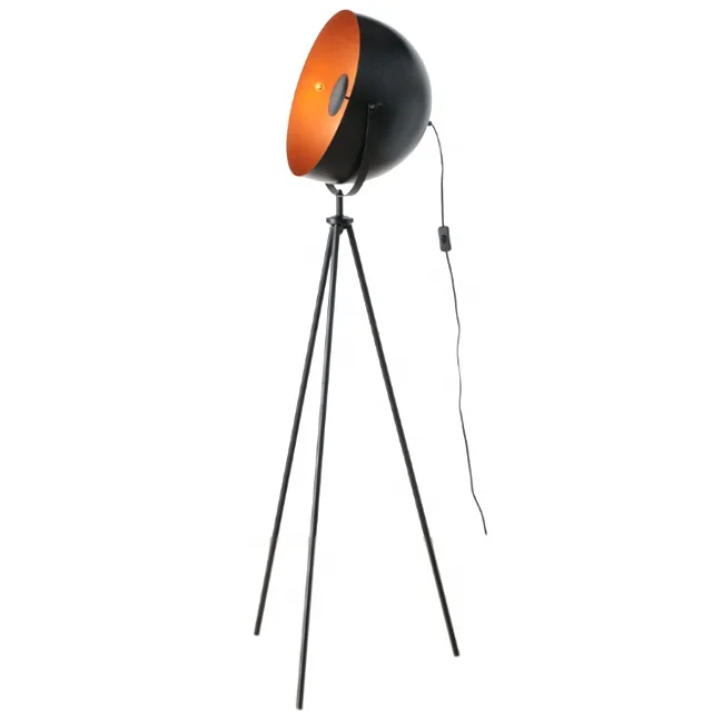 Industrial Vintage Satellite Floor Lamp with Metal tripod legs and Dome Shade