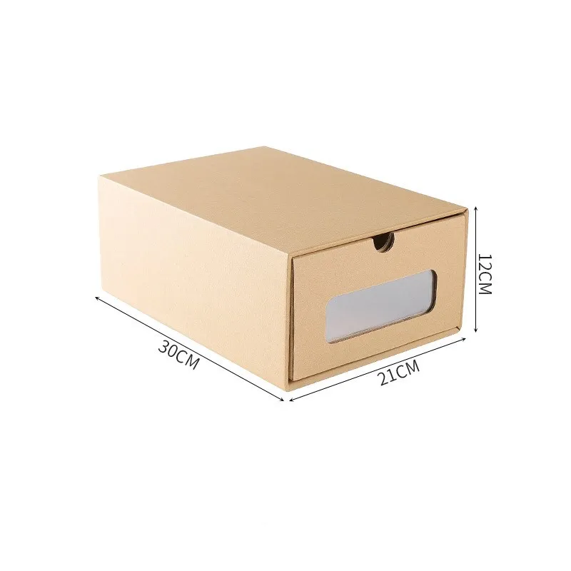 
Изготовленные на заказ коричневые экологически чистые переработанные штабелируемые коробки для обуви с гофрированными выдвижными ящиками для упаковки 