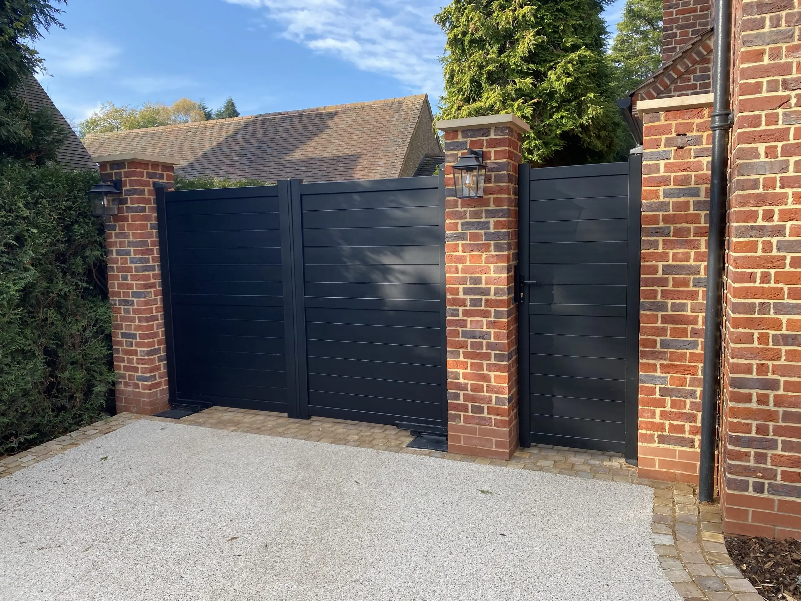 Aluminum Pannelli Recinzione Giardino Bianchi Driveway Fence Gate