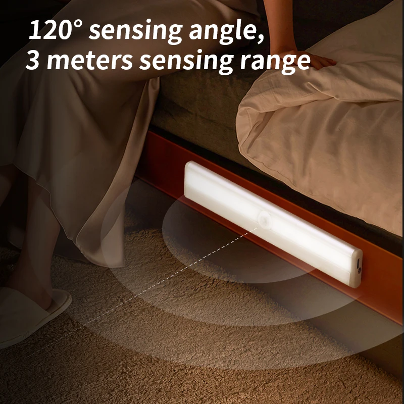 
High Quality Wireless Recharge USB Night Cabinet Light Motion Sensor Closet Lamp Wardrobe Light Led Cabinet Light for Indoor 