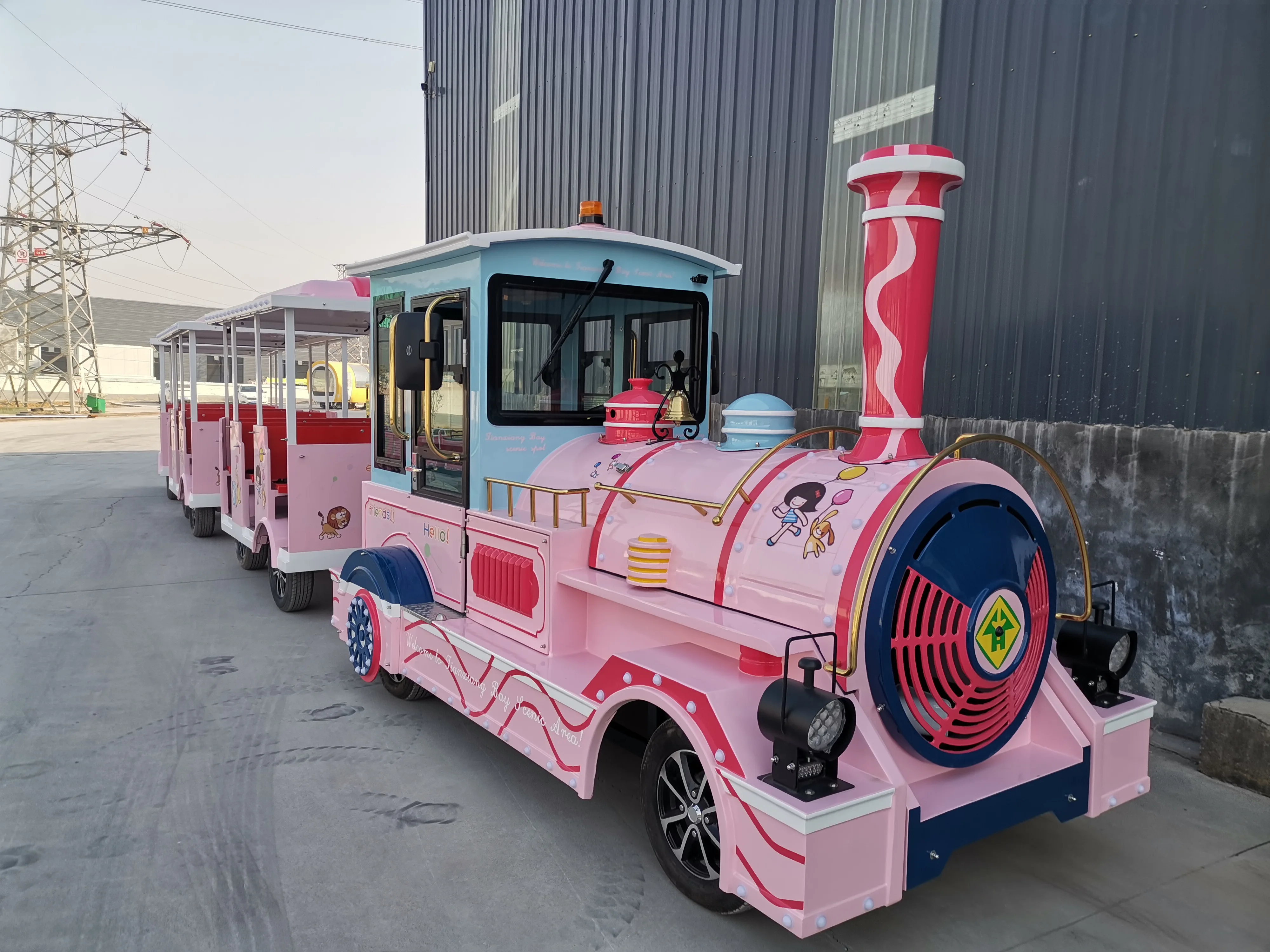 2024 NEW design trackless train electric 27 Seats Kids Electric Train toy Amusement Park Rides Attraction  Diesel Steam Train