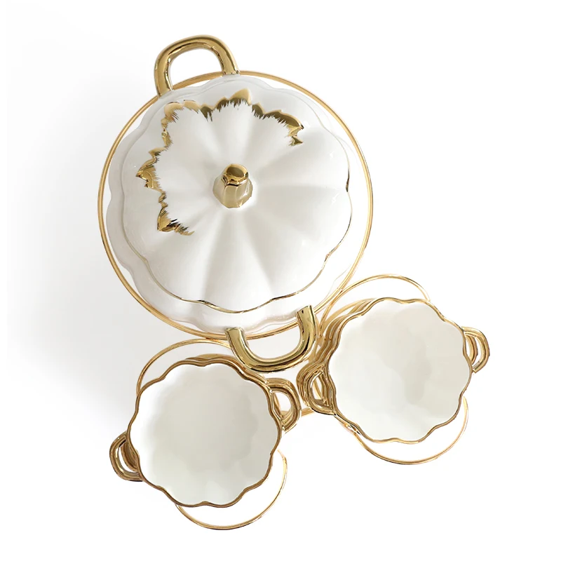 Custom pumpkin embossed gold plated cute delicate small bowl pumpkin ceramic bowl