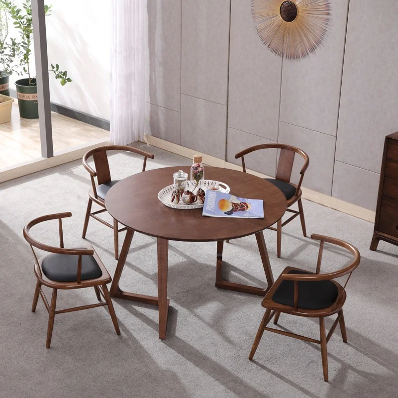 Modern Wood Nordic Dining Room Sets Round Wooden Table For Home