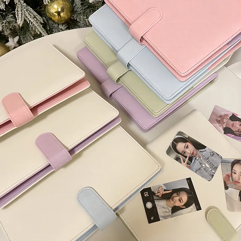 Macaroon A5 полиуретановая Лоскутная блестящая папка Kpop для фотокарточек Коллекционная книга 3 дюйма альбом корейские кавайные