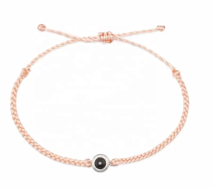Projection Photo Bracelet Adjustable Rope Personalised Custom Picture Stainless Steel 18k Gold Couple Bracelets For Girl