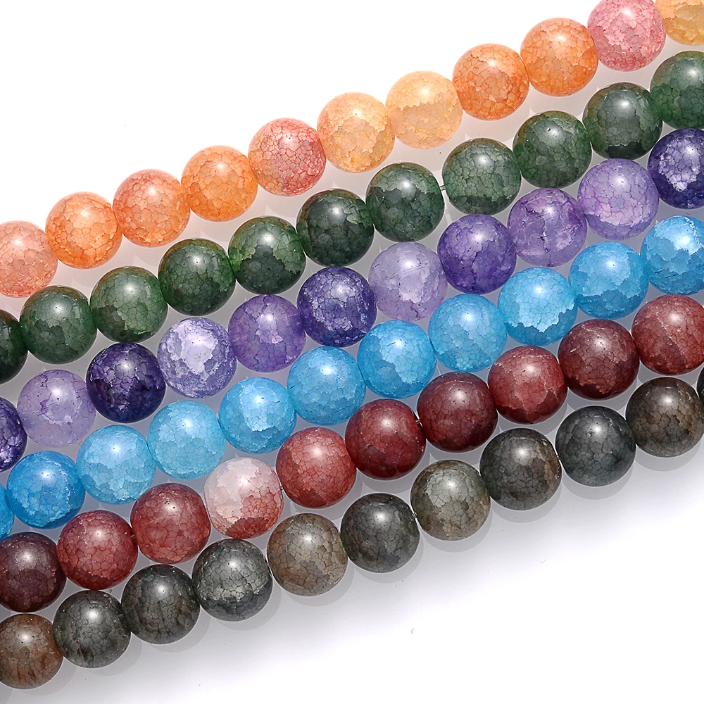 Wholesale 10mm Natural Smooth Multicolor Glass Stone Beads 42 Crystals Round Bulk Spacer Beads For Diy Bracelet Jewelry Making