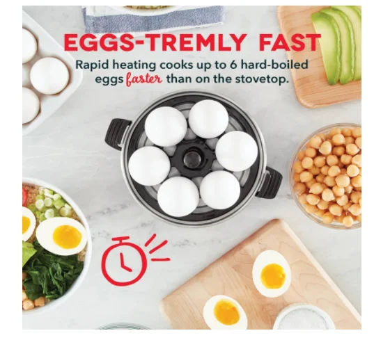 6 egg capacity electric egg pan for boiled poached scrambled or omelette with automatic closing function