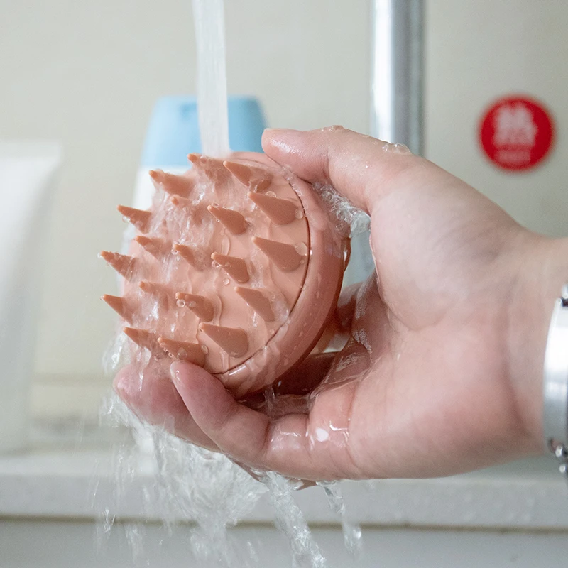 Scalp massager brush for hair growth silicone hair brush with logo customization shampoo brush for cleaning