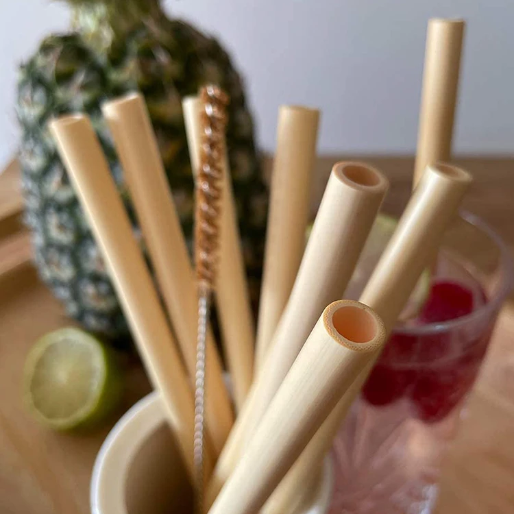 Free samples eco friendly natural bamboo straw reusable bamboo straw organic wholesale straws reusable set for drinking