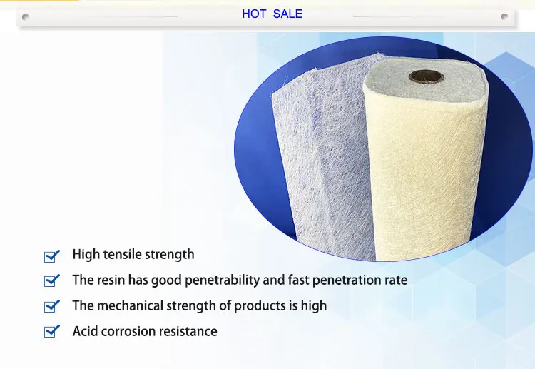 hot sale manufacturing fiberglass mat for anticorrosion engineering