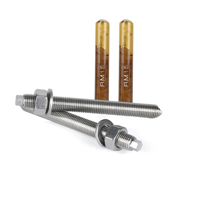 Wholesale Anchoring Chemical M8 M24 Stainless Steel 304 glass capsule hilide Chemical anchor bolts
