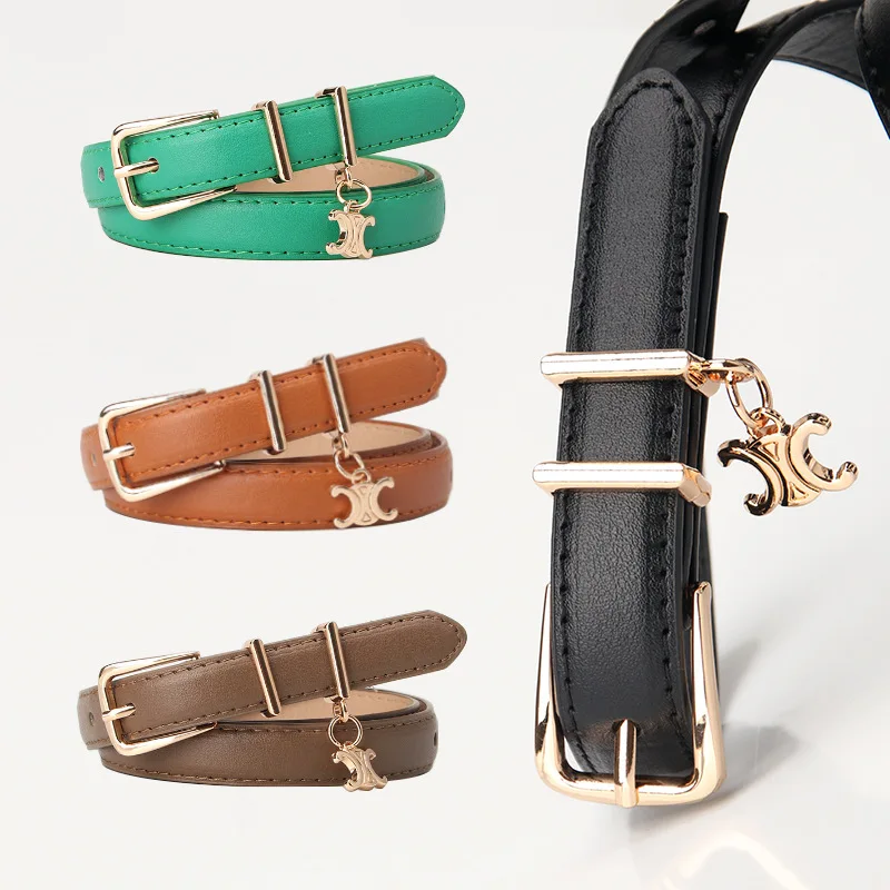 New light luxury pendant double c ladies belt decorative jeans belt summer all-match alloy buckle belt