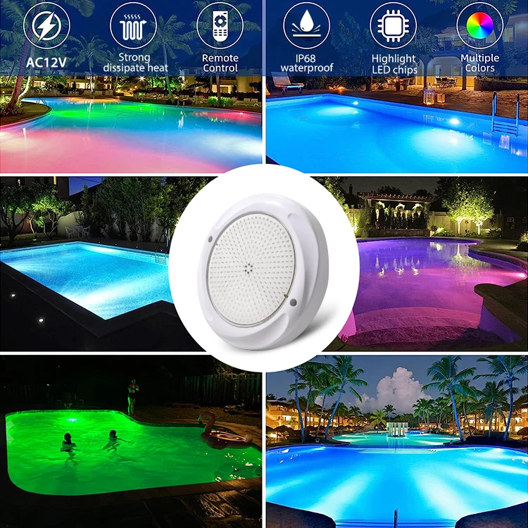 New Product 18W Swimming Pool Led Lights Ac12V Ip68 Waterproof Rgb 2 Wires Led Underwater Light