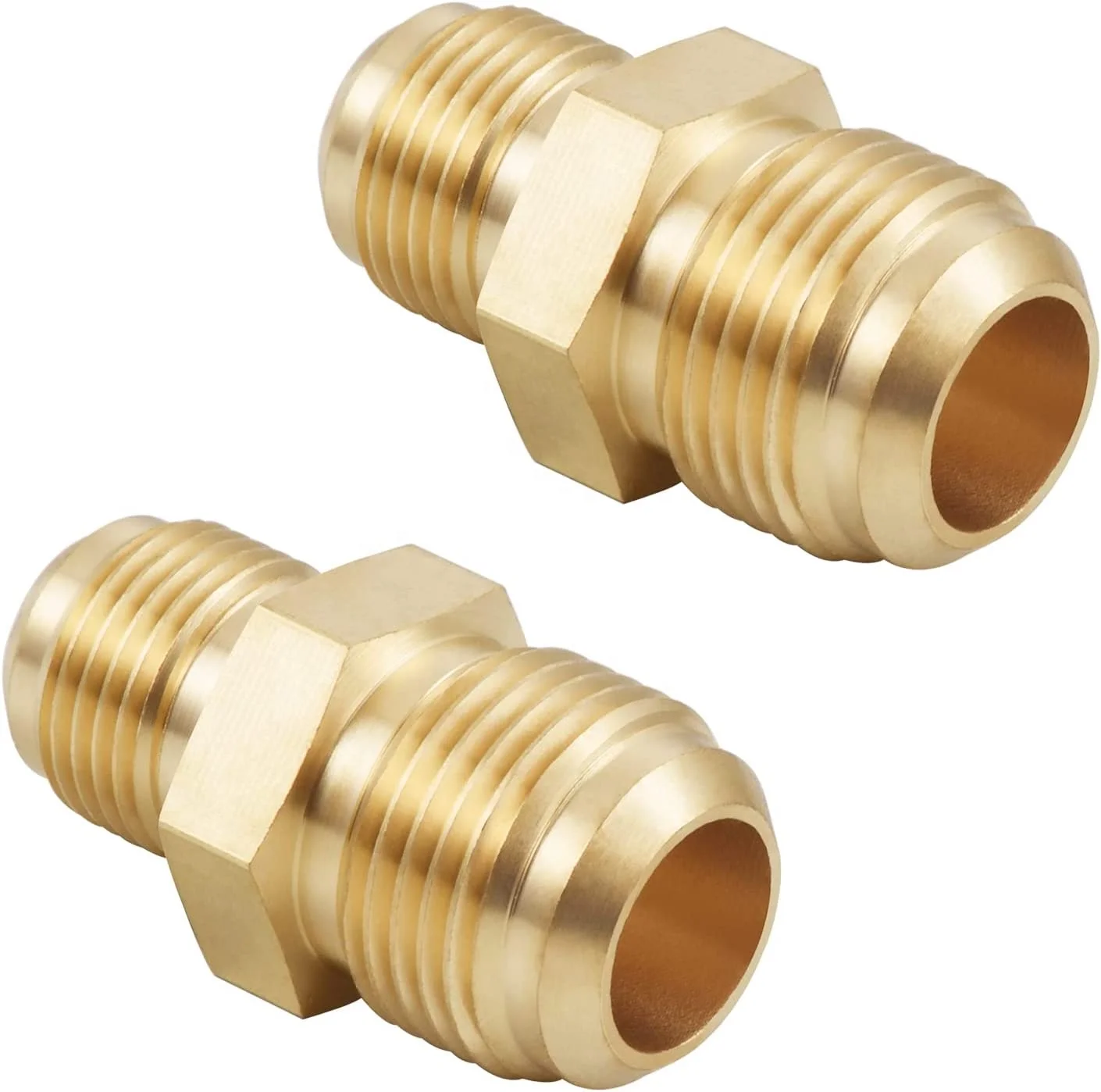 Brass Tube Flare Fittings Union Connector Gas Adapter Brass Tube Coupler  3/8 inch Male Flare to 1/2 inch Male (1600691010477)