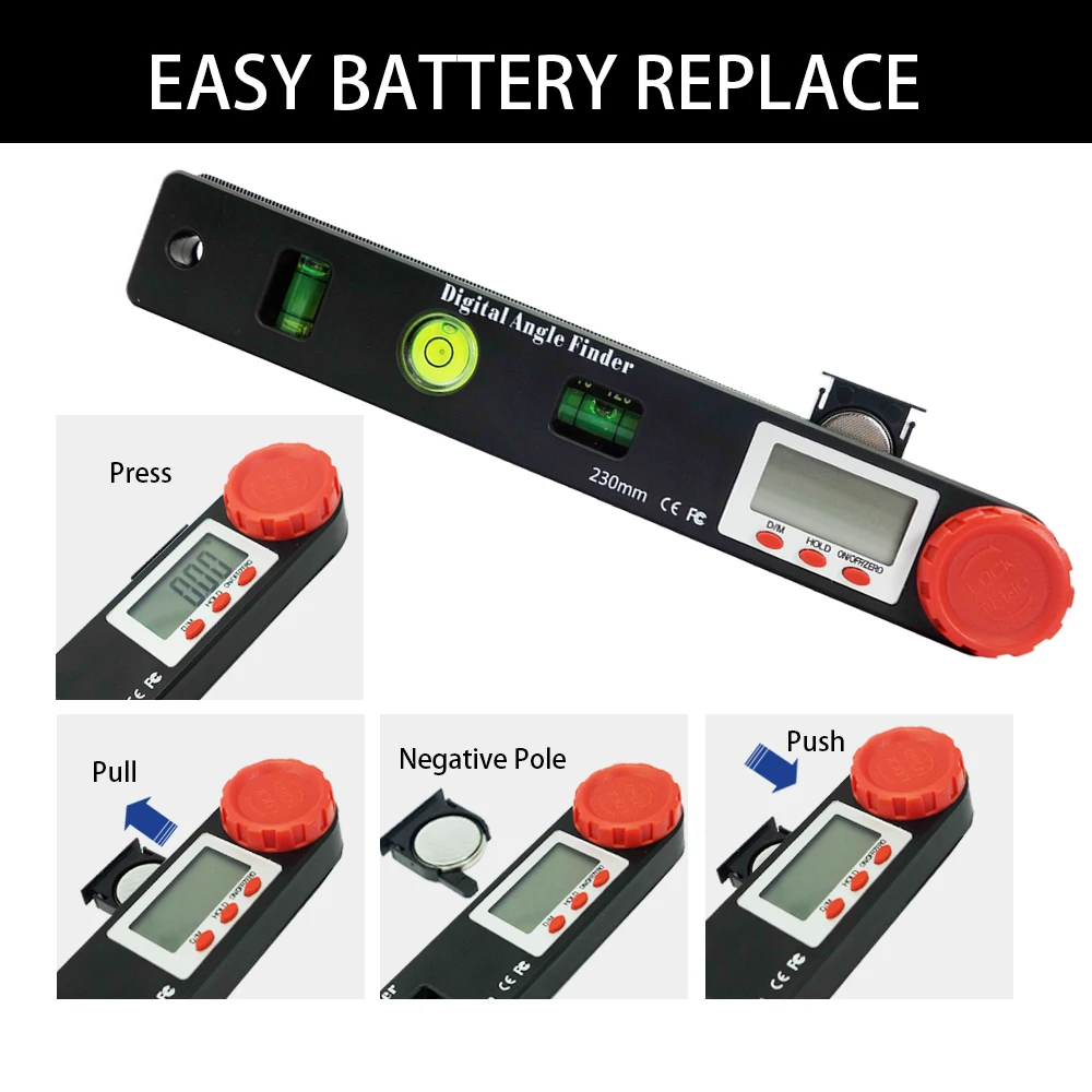 4 in l Multifunction Digital angle Finder tools 5 inch Pocket Protractor