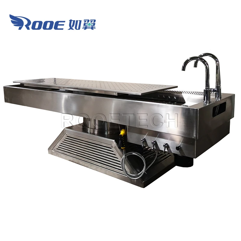 Double Exhaust Lift Rotating Forensic Equipment Body Autopsy Table with Tissue Shredder