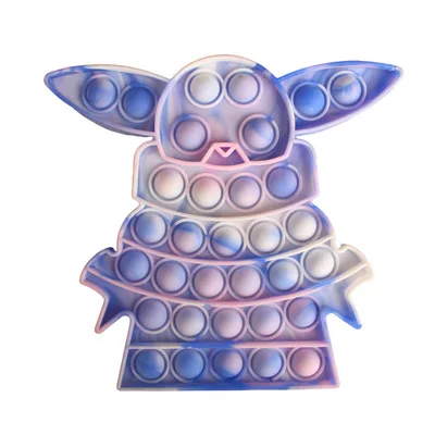 Wholesale silicone push pop big yoda fidget toy for Children Adult, Cartoon Animal  multicolor baby yoda pop fidget toys