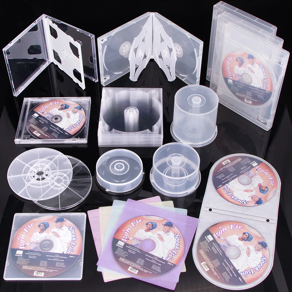 SUNSHING Plastic CD Jewel Case DVD CD Digi Tray Cake Boxes CD Clam Shell Blu-Ray Cases DVD Packaging Storage Box Holder