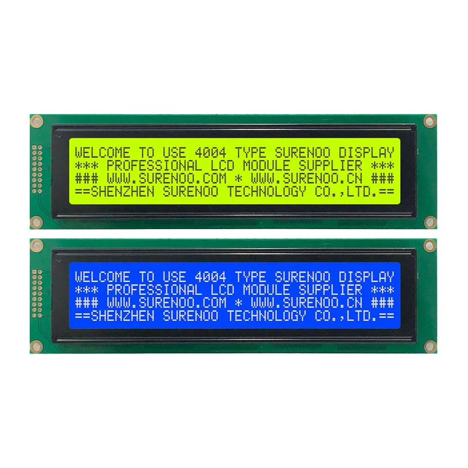 190*54MM 2*9P/2.54 Yellow Green Blue 404 4004 40X4 Character LCD Module Display Screen Panel LCM SPLC780D with LED Backlight