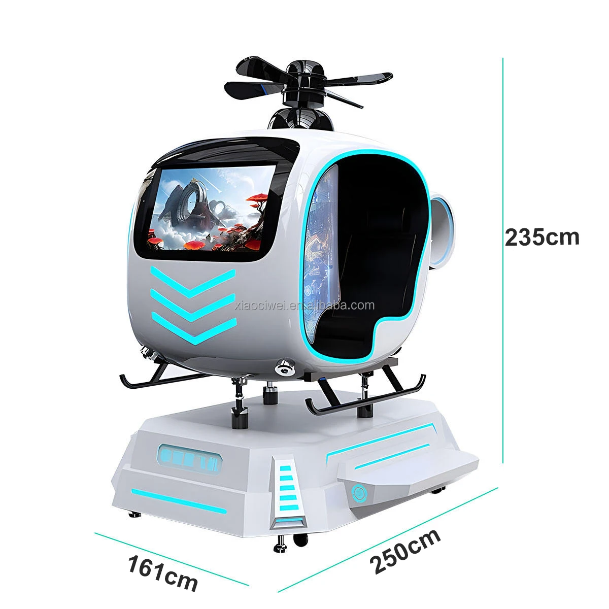 Hot Sale VR Helicopter Virtual Game Console Flight Simulator Cockpit Aircraft 9D VR Flight Game