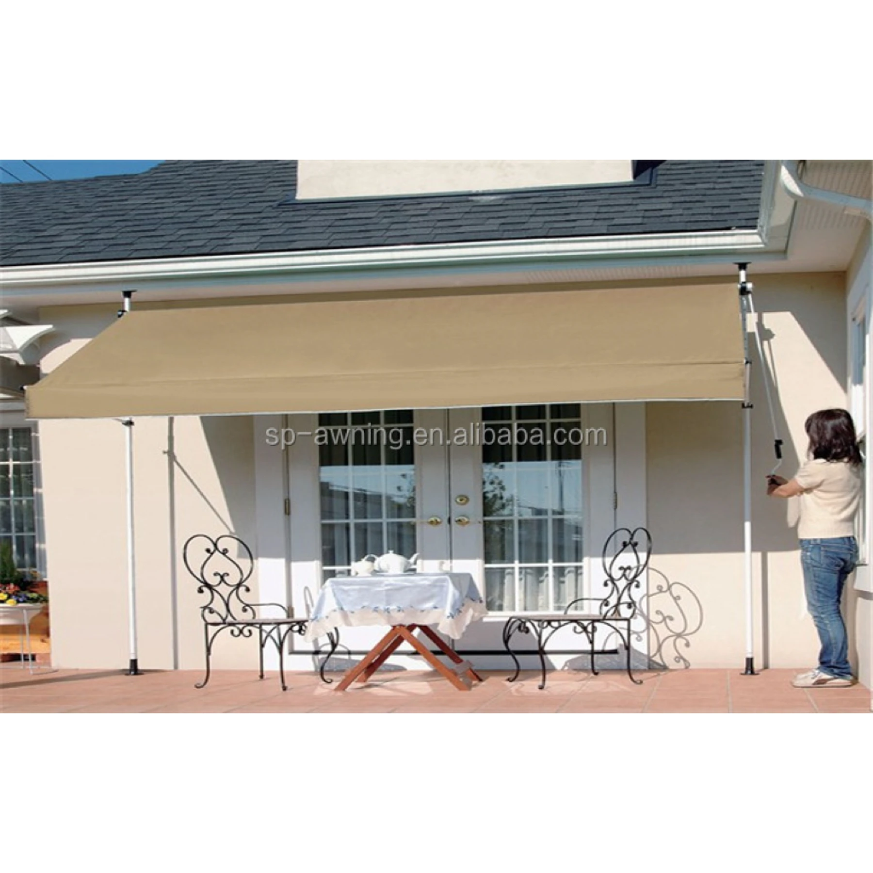 Easy Installed Free Standing Balcony Awning No Drilling On Walls Cheap Sun Protection Standing Balcony Awning