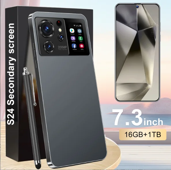 S24 Ultra со вспомогательным экраном 6 53 дюймов большой экран с памятью игры мобильный телефон поддерживает настройку 16 + 512