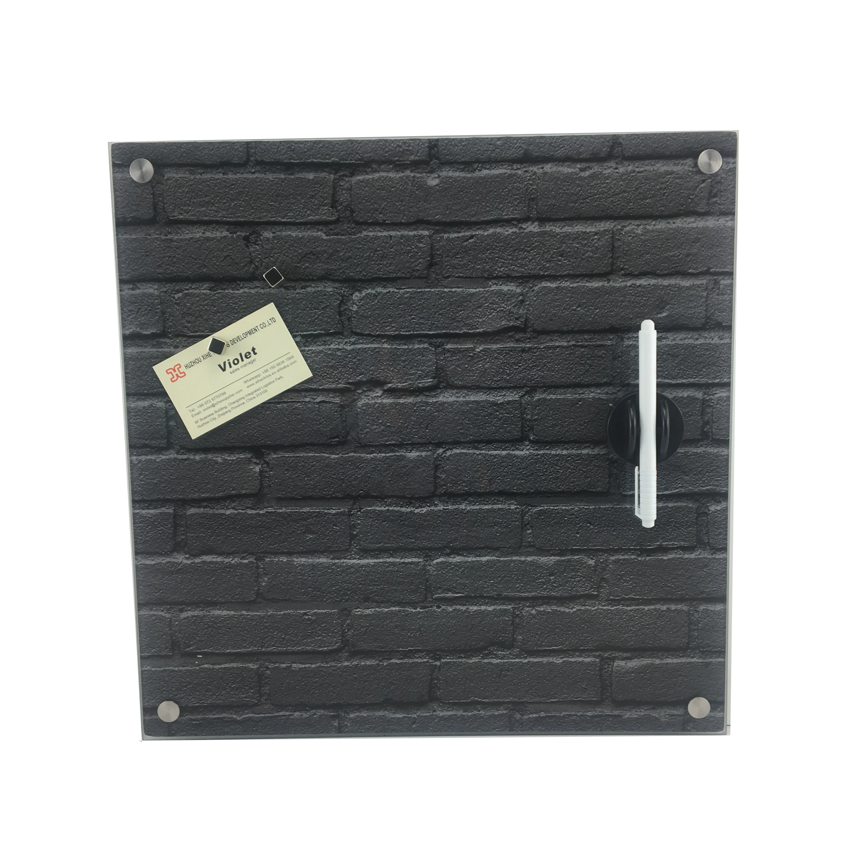 Wall Mounted Easy Dry Erasable Magnetic Glass Memo Board