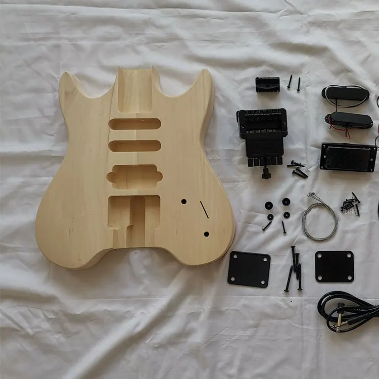 New Professional Diy Exercise Electric Guitar Making Kits Unfinished Electric Guitar Kit