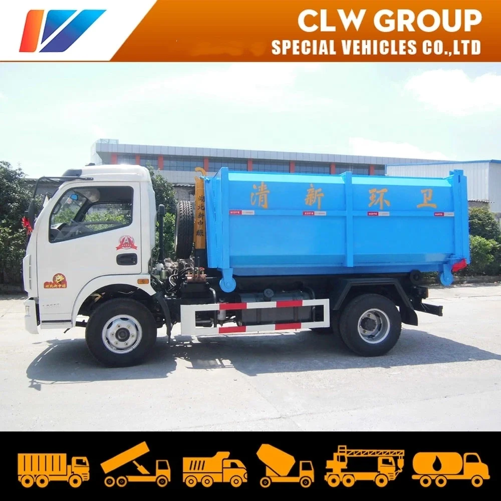 8cbm Stainless Steel Garbage Treatment 5ton Refuse Waste Container roll off Hook Lift Garbage dump Bin Truck